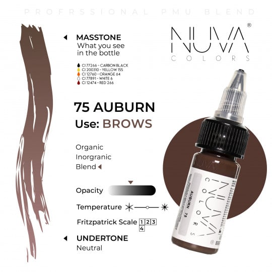Encre Nuva Colors PMU 15ml - 75 Auburn