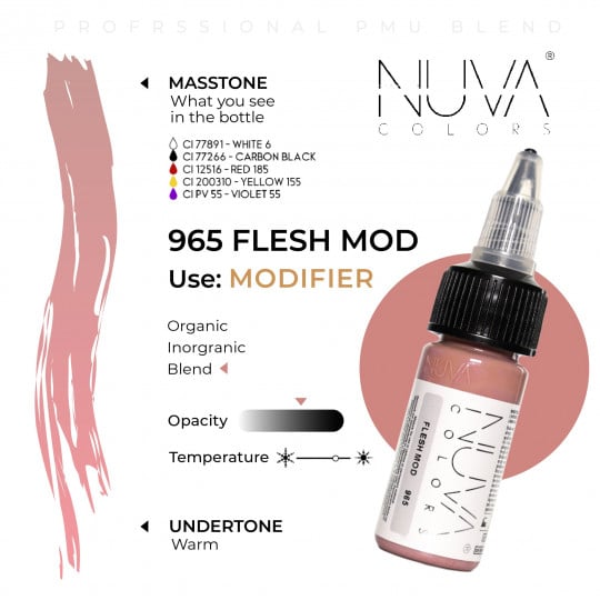 Encre Nuva Colors PMU 15ml - MODIFICATEUR - 965 Flesh Mod