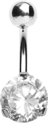 SS 316 BANANA WITH 8mm PRONG SET JEWEL