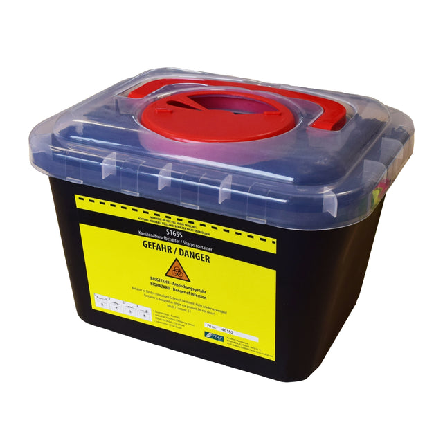 Poubelle pour aiguilles et buses de tatouage - Noir - 5000ml