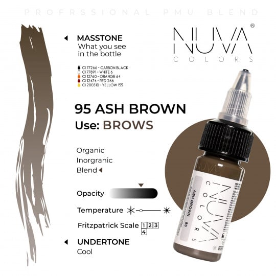 Encre Nuva Colors PMU 15ml - 95 Ash Brown