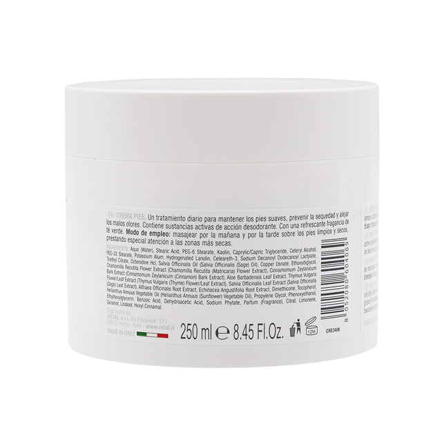 Crème pour pied avec extrait d'Alumme di Rocca 250ml