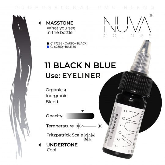 Encre Nuva Colors PMU 15ml - 11 Black n Blue