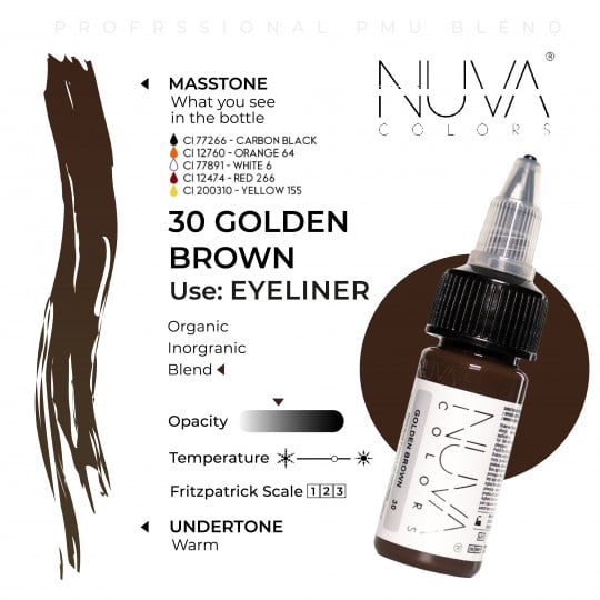 Encre Nuva Colors PMU 15ml - 30 Golden Brown
