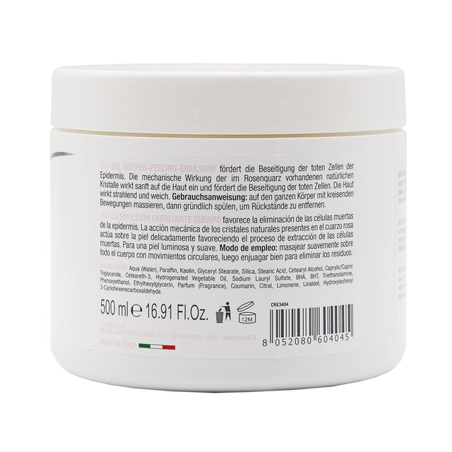 Gommage exfoliant émulsion pour corps avec extrait de quartz rose et d'argile 500ml