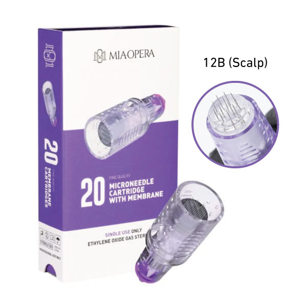 Cartouches MiaOpera Needling - 12 aiguilles - 0,25mm - 1,0 mm de longueur - 20pcs
