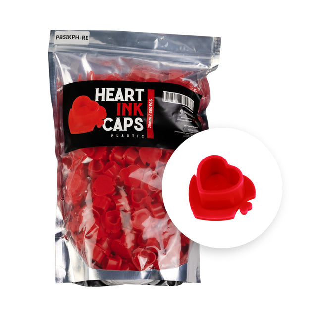 Cups encre en plastique BodySupply en forme de coeur - 200 unités