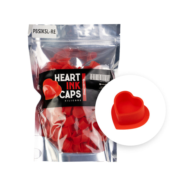 Cups encre en silicone BodySupply en forme de coeur - 100 unités