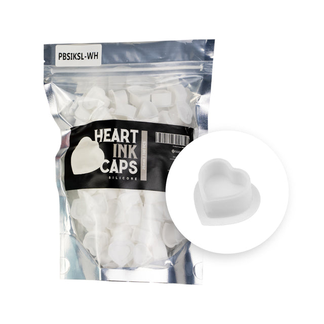 Cups encre en silicone BodySupply en forme de coeur - 100 unités