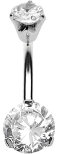 SS 316 BANANA WITH 8mm PRONG SET DOUBLE JEWEL