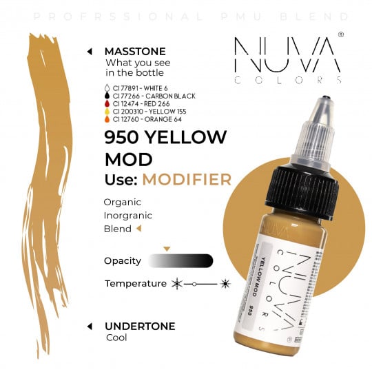 Encre Nuva Colors PMU 15ml - MODIFICATEUR - 950 Yellow Mod