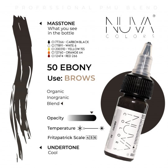 Encre Nuva Colors PMU 15ml - 50 Ebony