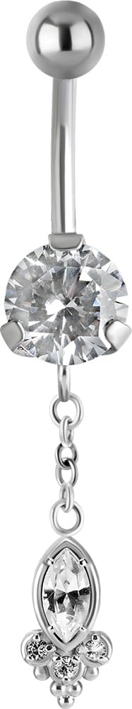 SS 316 JEWEL BANANA WITH DANGLES 1,6x10mm model 37 WH
