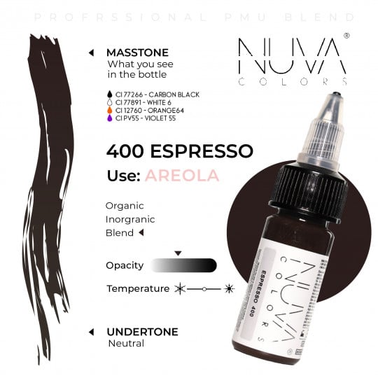 Encre Nuva Colors PMU 15ml - 400 Espresso