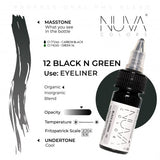 Encre Nuva Colors PMU 15ml - 12 Black n Green
