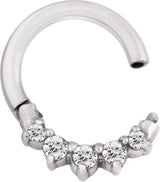 SS 316 HINGED RING SET W. ZIRCONIA (FRONT FACING)