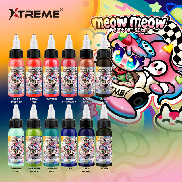 Encres XTreme Ink 12x30ml - MEOW MEOW CARTOON SET