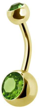 GD 316 8mm DOUBLE JEWEL NAVEL BARBELLS