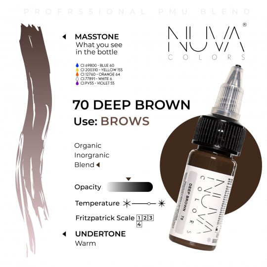 Encre Nuva Colors PMU 15ml - 70 Deep Brown