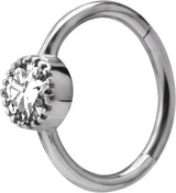 SS 316 HINGED RING SET W. ZIRCONIA 1,2x12mm WH