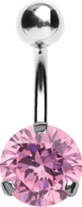 SS 316 BANANA WITH 8mm PRONG SET JEWEL