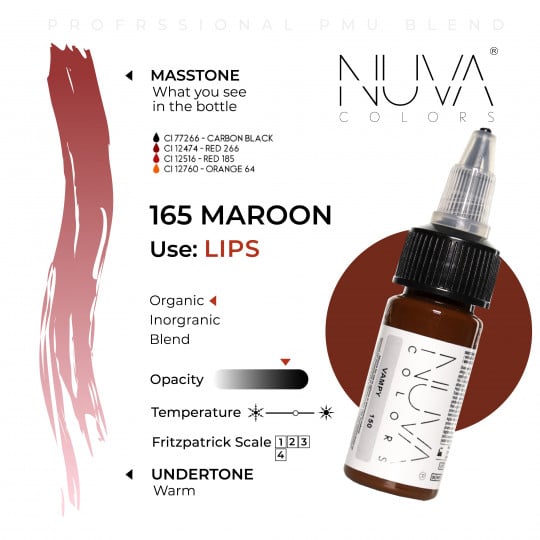Encre Nuva Colors PMU 15ml - 165 Maroon