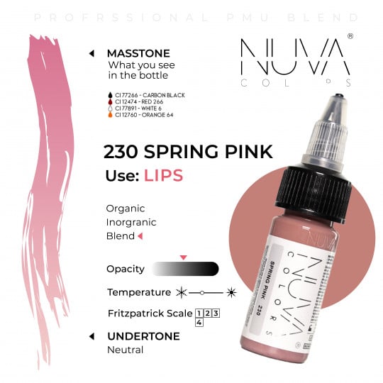 Encre Nuva Colors PMU 15ml - 230 Spring Pink