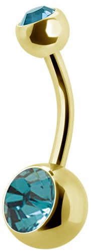 GD 316 8mm DOUBLE JEWEL NAVEL BARBELLS