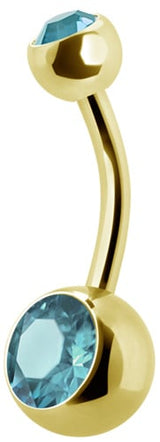 GD 316 8mm DOUBLE JEWEL NAVEL BARBELLS