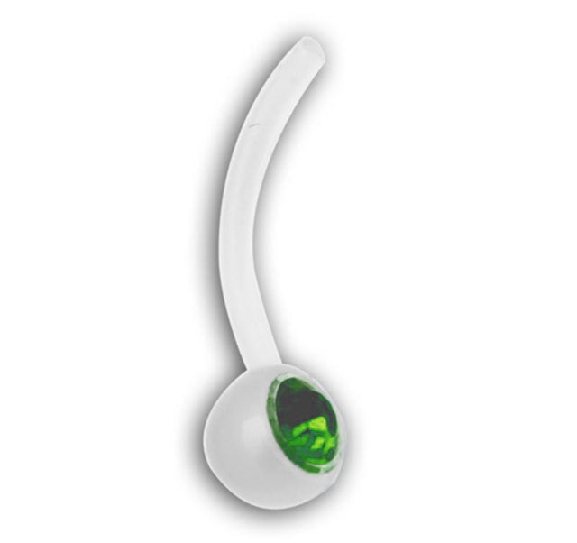 BIOFLEX CLEAR JEWELLED NAVEL BARBELLS