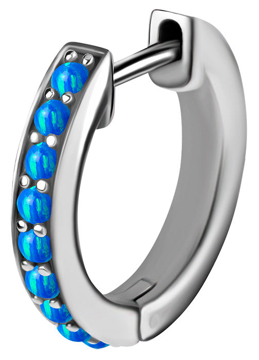 SS 316 OPAL EAR HOOPS SET 0,8x10mm (PAIR)
