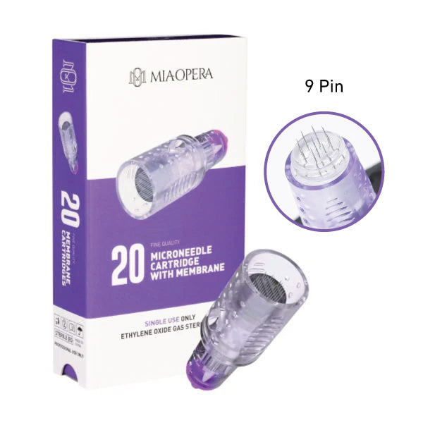Cartouches MiaOpera Needling - 9 aiguilles - 0,25mm - 2,5mm de longueur - 20pcs