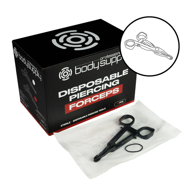 Pinces clamp stériles jetables BodySupply - Ouvertes ovales - 20 pcs