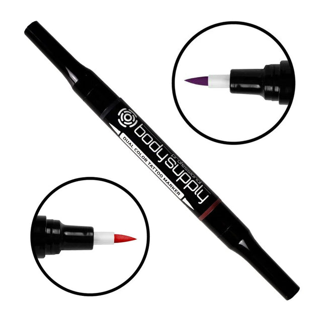 Marqueur double BodySupply - Violet/Rouge