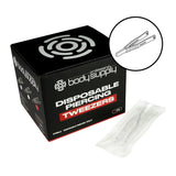 Pinces stériles jetables BodySupply - Ouvertes ovales - 50 pcs