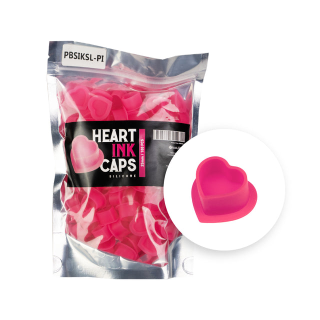 Cups encre en silicone BodySupply en forme de coeur - 100 unités