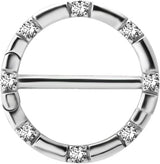 SS 316 JEWELLED DOUBLE NIPPLE CLICKER RING