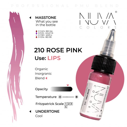 Encre Nuva Colors PMU 15ml - 210 Rose Pink