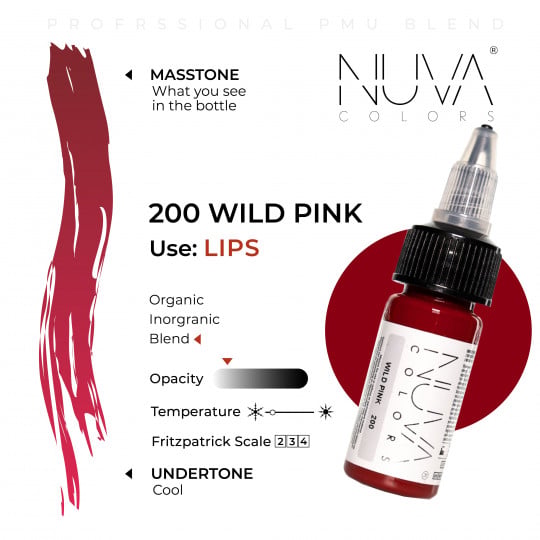 Encre Nuva Colors PMU 15ml - 200 Wild Pink