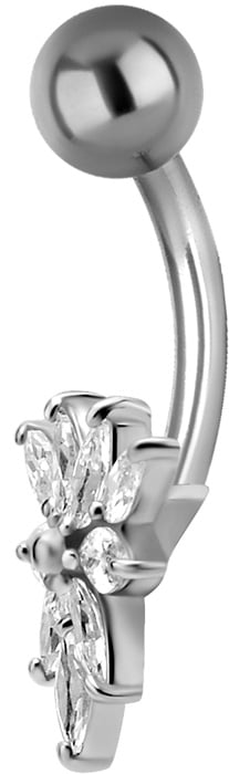 SS 316 JEWEL BANANA 1,6x10mm MARQUISE CLUSTER - WH