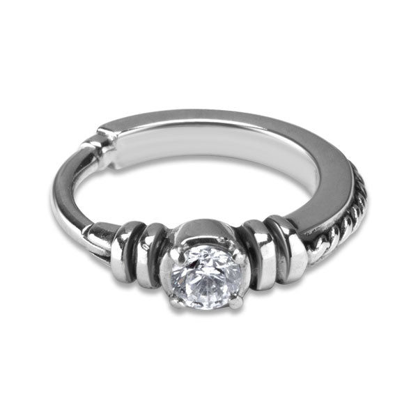 SS 316 HINGED RING W/ZIRCONIA mod.18