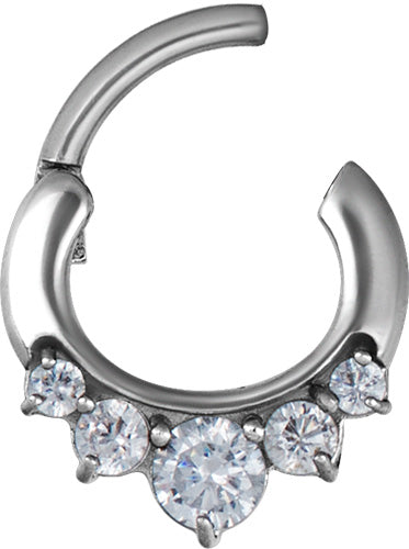 SS 316 JEWELLED CURVED BAR SEPTUM CLICKERS mod 12