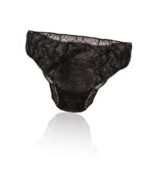Slip noir unisex - Emballage individuel - 20 unités