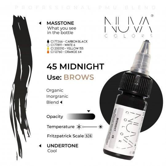 Encre Nuva Colors PMU 15ml - 45 Midnight