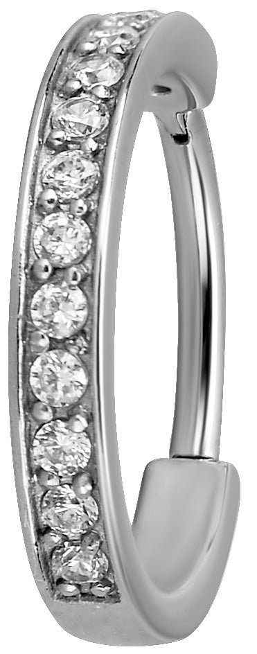 SS 316 HINGED RING (SINGLE ROW) SET W. ZIRCONIA