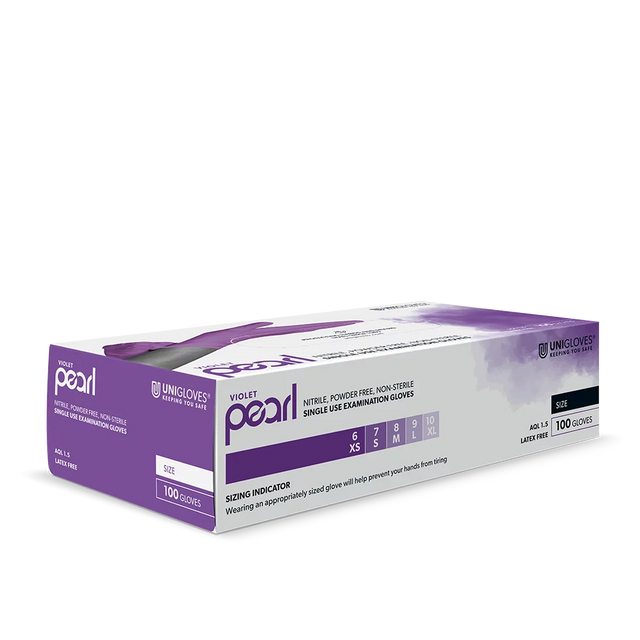 GANTS NITRILE VIOLET PEARL - 100 unités