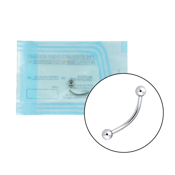 TT STERILE CURVED EYEBROW BARBELLS sfere 3mm