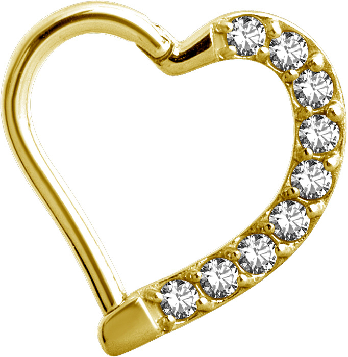 GD 316 JEWELLED HINGED HEART RING LEFT