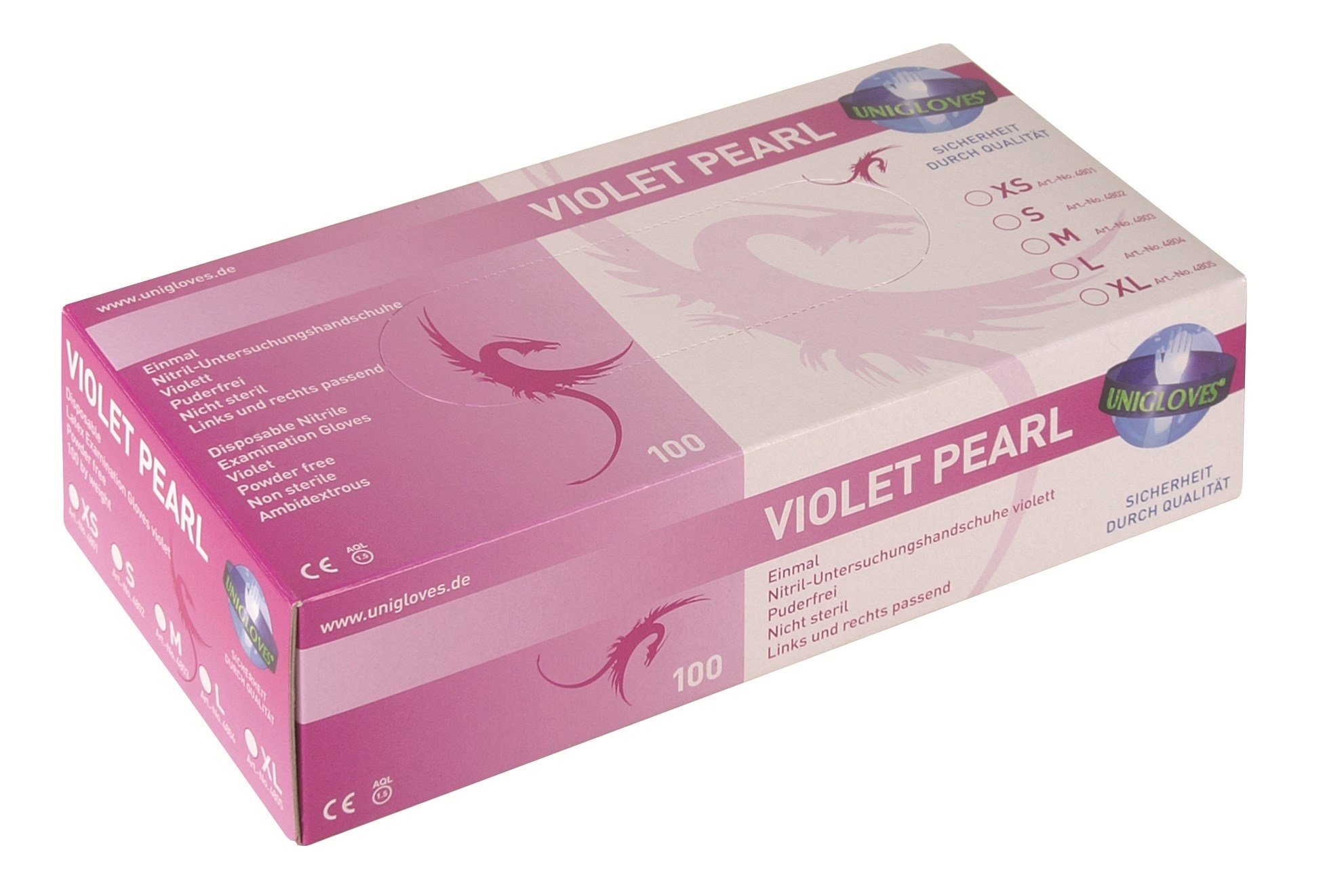 GANTS NITRILE VIOLET PEARL - 100 unités