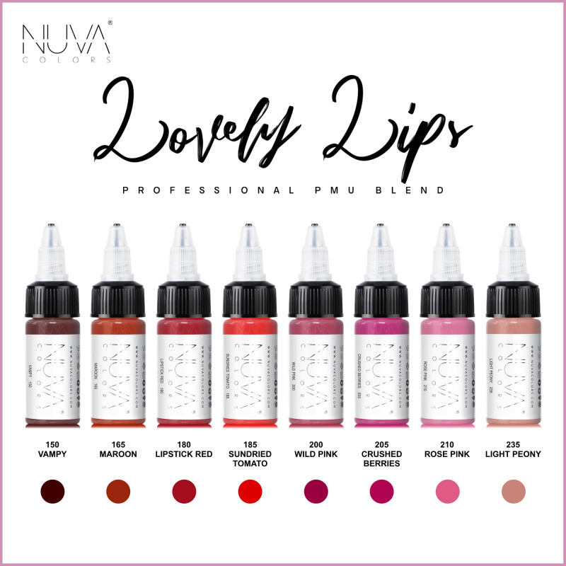 Encres Nuva Colors PMU - Set 8x15ml - LIP COLLECTION